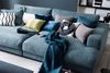 KAWOLA Big Sofa MADELINE mit Holztablett schwarz für Armlehne Stoff petrol 85 x 170 x 290 cm Bild 4