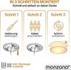 monzana Deckenleuchte, rund, 2-flammig, E27, Stoffschirm, Weiß, Ø 38 cm Bild 3