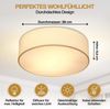 monzana Deckenleuchte, rund, 2-flammig, E27, Stoffschirm, Weiß, Ø 38 cm Bild 4