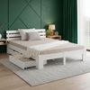Doppelbett mit 2 Bettkästen 160x200 cm Lattenrost Bett Weiß Holzbett Bettgestell Futonbett Bild 2