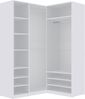 Marmex Möbel TRES SET M(B) Schrankkombination ohne Türen, Modulares Schrankset mit Einlegeböden und Kleiderstangen, Einbauschrank, laminierte Spanplatte, weiß, 230x206x51 cm Bild 5