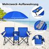 COSTWAY Campingstuhl, mit Sonnenschirm, Getränkehalter & Kühltasche, faltbar Bild 4