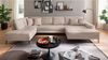 Massivart® Wohnlandschaft SUMMER Cord beige / 360 cm, Cordsofa / Nosagunterfederung / schwarze Metallbeine Bild 5