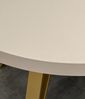 Runder ausziehbarer Tisch Ø90 bis 190 cm in Kaschmir Beige mit Goldmetallic-Akzenten Bild 4