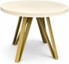 Runder ausziehbarer Tisch Ø90 bis 190 cm in Kaschmir Beige mit Goldmetallic-Akzenten Bild 2