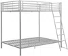 Vente-unique - GEMINI Bett Metall Silberfarben - B 140 cm x H 185 cm x L 199 cm Bild 2