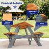 Coemo Kindersitzgruppe Romy Picknicktisch Holz Sitzgarnitur Gartentisch Braun Bild 4