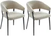 Vente-unique - AVRELA Stuhl Stoff Beige - B 55 cm x H 77 cm x L 56 cm Bild 2