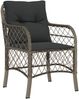 vidaXL 5-tlg. Garten-Essgruppe mit Kissen Grau Poly Rattan 3212127 Bild 3