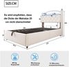 Merax Kinder Polsterbett 90x200, Samt Einzelbett Multifunktionsbett mit Stauraum mit LED und USB Beige Bild 4