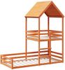 vidaXL Etagenbett mit Dach Wachsbraun 90x190 cm Massivholz Kiefer 3282398 Bild 3