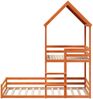 vidaXL Etagenbett mit Dach Wachsbraun 90x190 cm Massivholz Kiefer 3282398 Bild 4