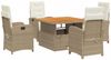 vidaXL 5-tlg. Garten-Essgruppe mit Kissen Beige Poly Rattan 3277354 Bild 2