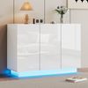 LED-Sideboard Hochglanz Weiß mit verstellbaren Einlegeböden, 16 Farben LED-Beleuchtung Bild 4