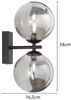 LED Wandleuchte mit Schalter, Schwarz Glaskugeln Rauchglas, Höhe 34cm Bild 4
