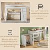Kinder-Hochbett, multifunktionales Kinderbett, mit Leiter, mit Schreibtisch, mit Kleiderschrank, frei kombinierbar, ohne Matratze, Massivholz, weiß 90*200 Bild 5