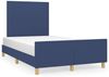 vidaXL Polsterbett mit hohem Kopfteil Stoff Blau 120x200 cm Bild 2