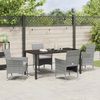 vidaXL Garten Essgruppe mit Kissen 5 pcs Grau Poly-Rattan 3379733 Bild 4