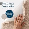 Beautissu Badvorleger rutschfest Waschbar 80x50 cm – Duschvorleger Hochflor Badematte rutschfest Shaggy – Flauschig Badvorleger Badezimmerteppich – Badezimmer Badematte Natur BeauMare FL Bild 2