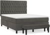 vidaXL Boxspringbett mit Matratze Dunkelgrau 140x190 cm Samt 3138020 Bild 2