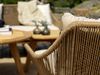 Gartensessel Hassel mit Kissen aus Teak und Rattan, modern skandinavisch, natur-beige, für Outdoor Bild 5