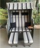 deVries Strandkorb Hiddensee XL Kunstoffgeflecht grey Gestell grau lasiert Bild 2