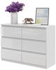 Furnica Kommode GABRIEL 6 Schubladen - Weiß Matt H70cm B100cm T33cm Bild 5