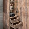 Badmöbel Hochschrank PUEBLA-56 Vintage Oak Eiche, 2 Türen, B/H/T: 35/160/33 cm Bild 2
