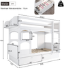 Merax Etagenbett 90*200 cm, Doppelbett, multifunktionales Kinderbett, mit klappbarem Schreibtisch und Regal, mit Leiter und 2 Schubladen, weiß Bild 4