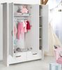 roba Kinderkleiderschrank 3-türig 'Mila' - Griffe aus Lederimitat - Soft Close - Grau / Weiß Bild 3