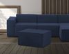 Dmora Avolasca-Hocker, Wohnzimmer-Hocker, Relaxsessel aus gepolstertem Stoff, 100 % Made in Italy, 80 x 70 x 43 cm, Blau Bild 2