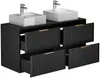 Vente-unique - ZEVARA Bathroom furniture set Holz, Platte Schwarz - B 46 cm x H 57 cm x L 120 cm Bild 3