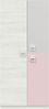 Jugendzimmer-Set >NUBE< in Alpen-Weiß / Grau / Rosa - 199x65x96 (BxHxT) Bild 3
