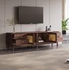 TV-Schrank 180 cm in dunkler Holzoptik mit Rattantüren und vier Schubladen Bild 5