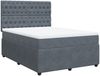 vidaXL Boxspringbett mit Matratze Dunkelgrau 140x190 cm Samt 3294641 Bild 3