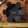 Lavea Pfannenschoner Topfschoner 5er & 10er-Set aus Filz – Dunkelgrau, 38 cm, 3 mm Dicke, Zubehör für alle Töpfe oder Pfannen geeignet, 5-tlg, Topfuntersetzer und Stapelschutz für Töpfe und Pfannen Bild 2