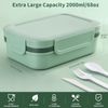 Lunchbox für Erwachsene 2000ml Bento Box mit Besteck Grün Bild 5