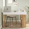 Dmora Schreibtisch Altin, Mehrzweckschreibtisch, Bürotisch für PC, Eckschreibtisch, 129x120h72 cm, Eiche und Weiß Bild 5