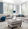 Ecksofa inkl. Hocker CHARLOTTE in Stoff Matt Velvet Cappuccino Ottomane Links Bild 2
