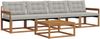 vidaXL Outdoor-Sofagarnitur mit Kissen 5 pcs Natürlich und Hellgrau 3369162 Bild 2