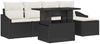 vidaXL Garten-Sofa-Set mit Kissen 6 pcs Schwarz und Creme Poly-Rattan 3357720 Bild 2