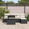 vidaXL Garten-Sofa-Set mit Kissen 6 pcs Schwarz und Creme Poly-Rattan 3357720 Bild 3