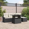 vidaXL Garten-Sofa-Set mit Kissen 6 pcs Schwarz und Creme Poly-Rattan 3357720 Bild 1