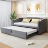 BlingBin Polsterbett Ausziehbares Schlafsofa Einzelbett Doppelbett Funktionsbett (Jugendbett mit Lattenrosten, Kinderbett, 1-tlg, 90/180*200 cm, Ohne Matratze, Gewichtskapazität: 120kg), Multifunktionsbett für Schlafzimmer, Hautfreundlichem Samtstoff, ... Bild 3