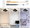 ZMH Deckenlampe LED Deckenleuchte Wohnzimmer - Schwarz Dimmbar 50W Wohnzimmerlampe Modern Design mit Fernbedienung aus Metall Deckenbeleuchtung für Esszimmer Küche Jugendzimmer Schlafzimmer Bild 3