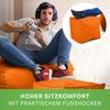 Green Bean® Bean Bag-Sitzsack + Hocker, 2er-Set, waschbar & schmutzabweisend, Polyester / PVC, EPS-Füllung, Orange Bild 4