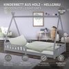 ML-DESIGN Spielbett Hausbett Tipi Zeltbett inkl. Lattenrost Bodenbett Kinder Himmelbett, Abenteuerbett mit Rausfallschutz Zelt Bett Kiefer Grau Kinderhaus Bild 2