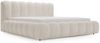 GRAINGOLD Averia Polsterbett 120x200, Doppelbett mit Kopfteil, Bettkasten, Velour-Stoff, Beige Bild 2