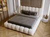 GRAINGOLD Averia Polsterbett 120x200, Doppelbett mit Kopfteil, Bettkasten, Velour-Stoff, Beige Bild 4