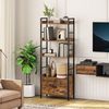 Hoobro Bücherregal Bücherschrank mit Türen und Ablage, Standregal, Aufbewahrungsregal mit 4 Ebenen, für Wohnzimmer, Büro, Küche, Arbeitszimmer und Flur Bild 3
